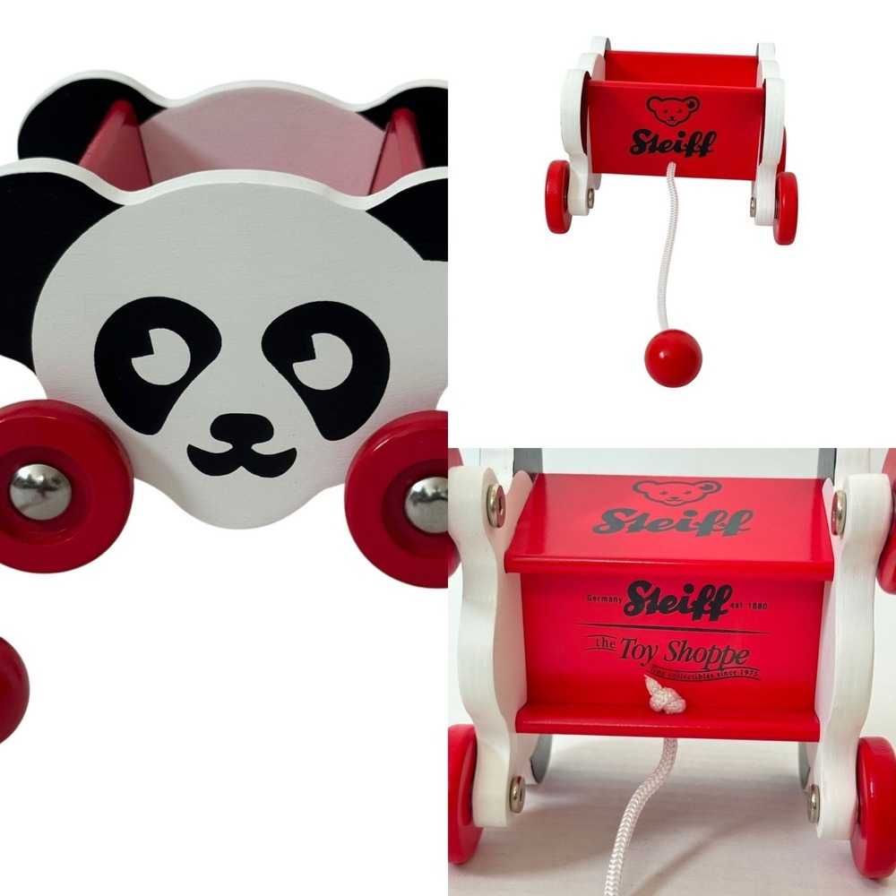 Steiff Panda Cart for Toy Shoppe Red White
